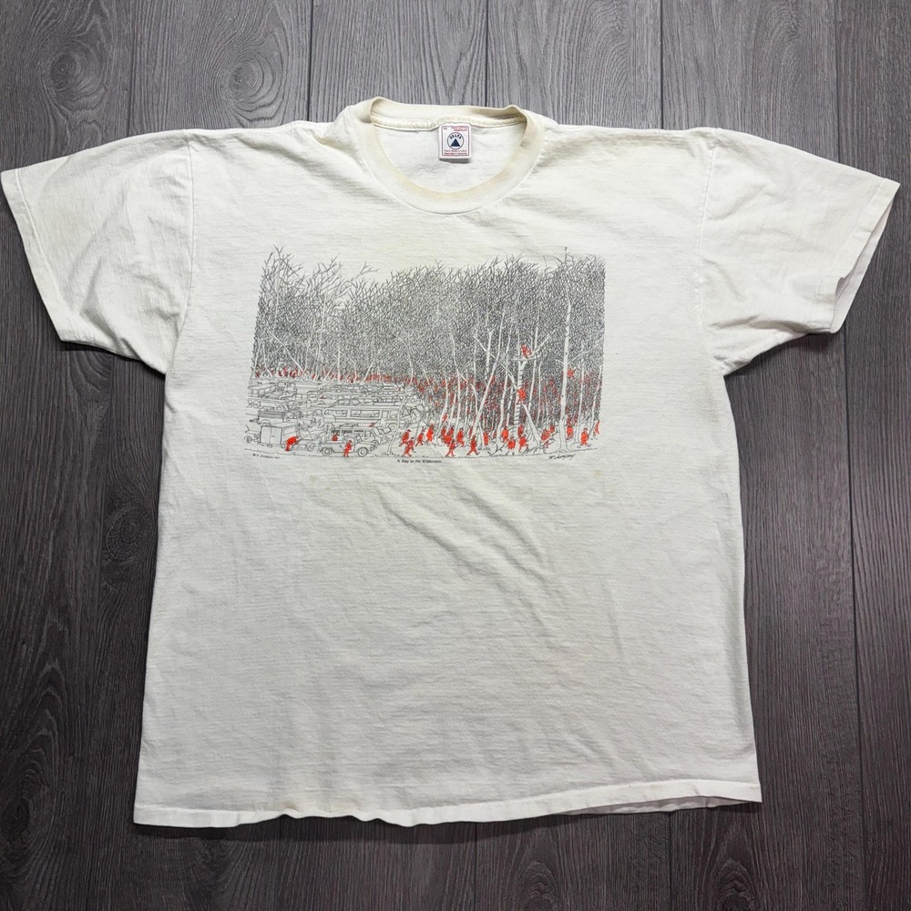 Vintage A Day in the Wilderness 1990s Hunting Shirt XL B Johnson Funny